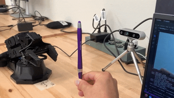 Robot arm pen grab, computer vision